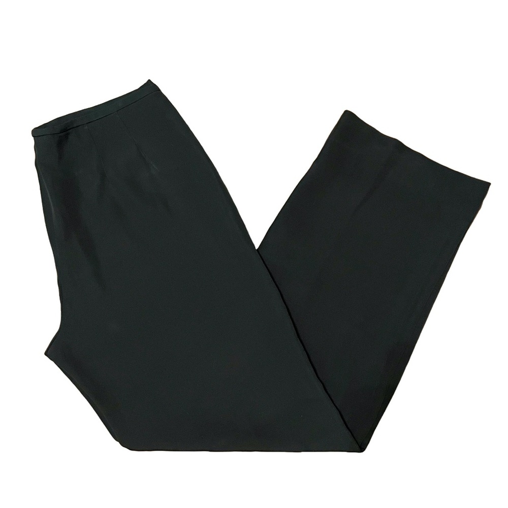 Armani Collezioni High Waisted Black Wide Leg Pants Quiet Luxury Minimalist